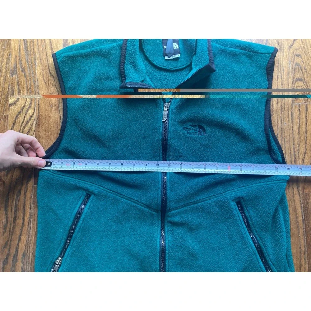 VTG 90s The North Face Vest Mens Size Medium Full Zip Fleece Green USA Made